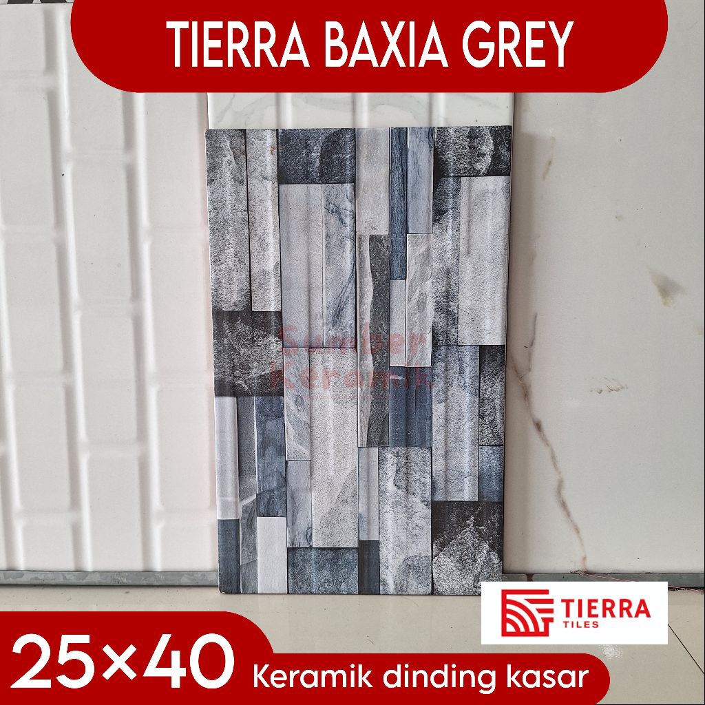 Keramik 25×40 TIERRA Baxia grey keramik dinding kasar