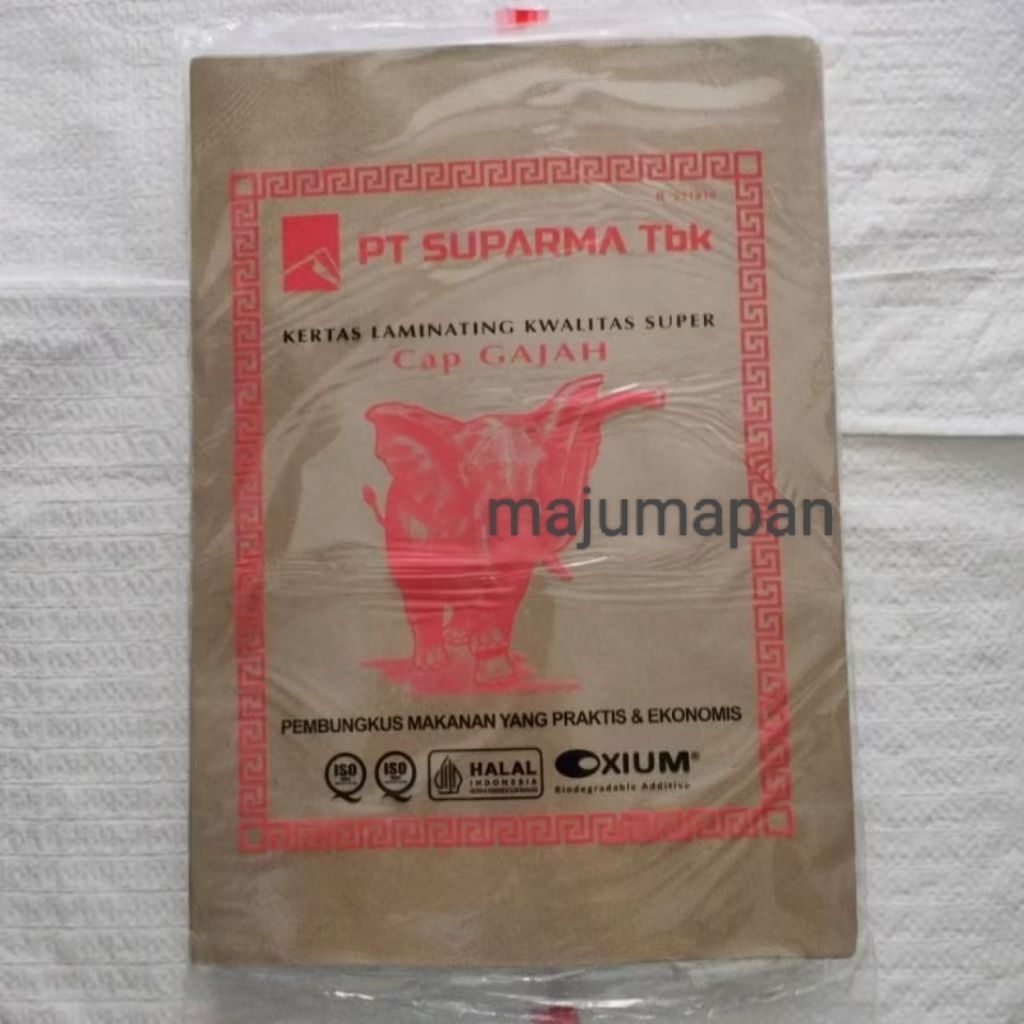 (isi 210 lembar )KERTAS NASI GAJAH MERAH / KERTAS MINYAK GAJAH MERAH / KERTAS BUNGKUS NASI GAJAH MER