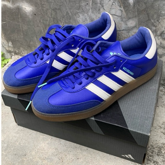 Sepatu Cleat Adidas Velosamba Vegan Blue Biru MTB