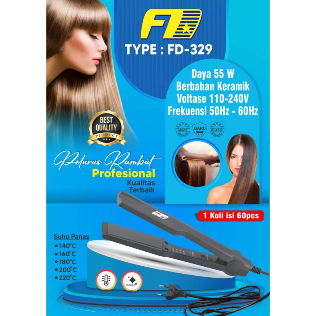 Catok Rambut Fd-329/Catokan pelurus rambut kualitas terbaik/Catokan rambut Bagus