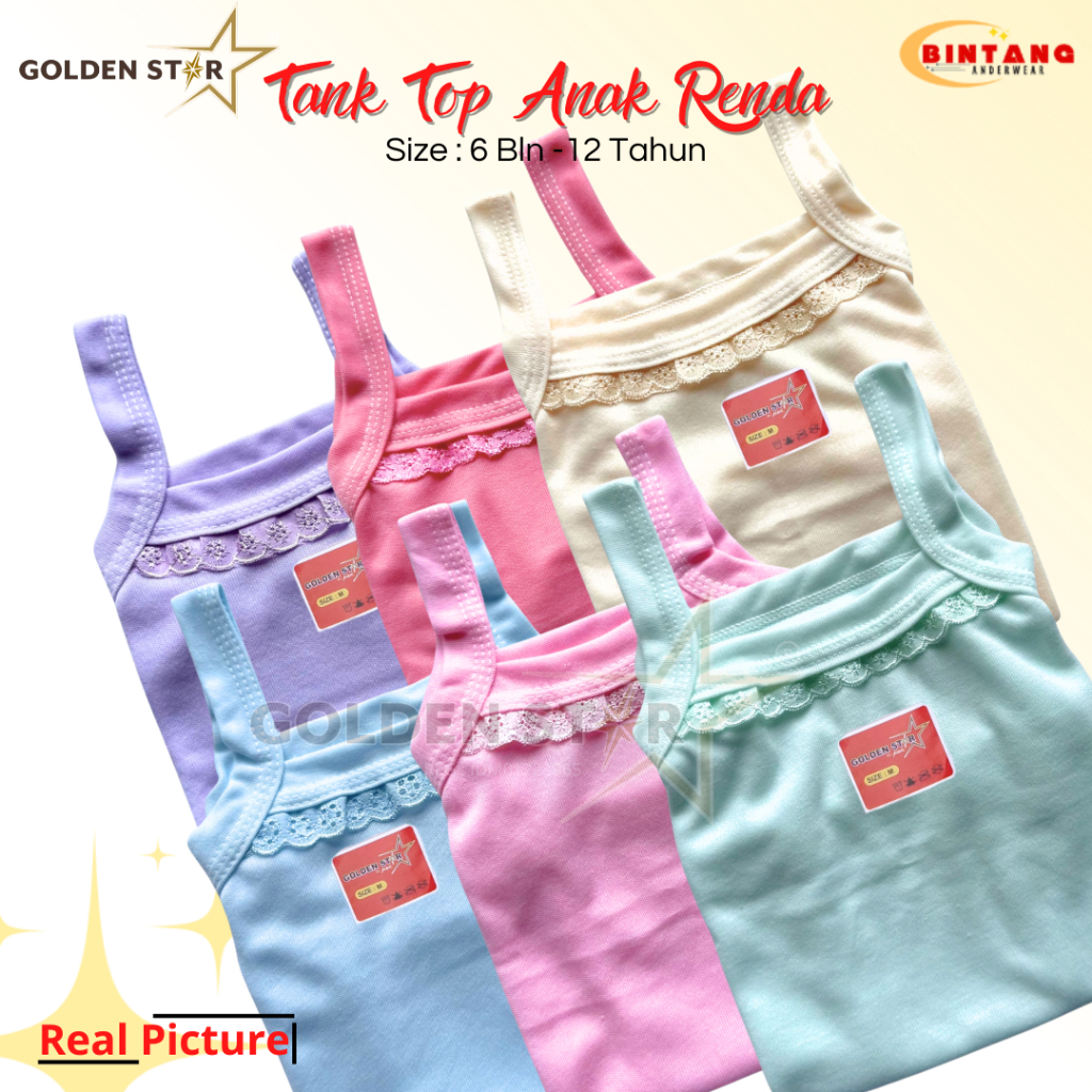 1 Lusin Singlet Anak Kaos Dalam Bayi dan Anak Perempuan Tangtop Anak Perempuan Sampai Remaja Singlet