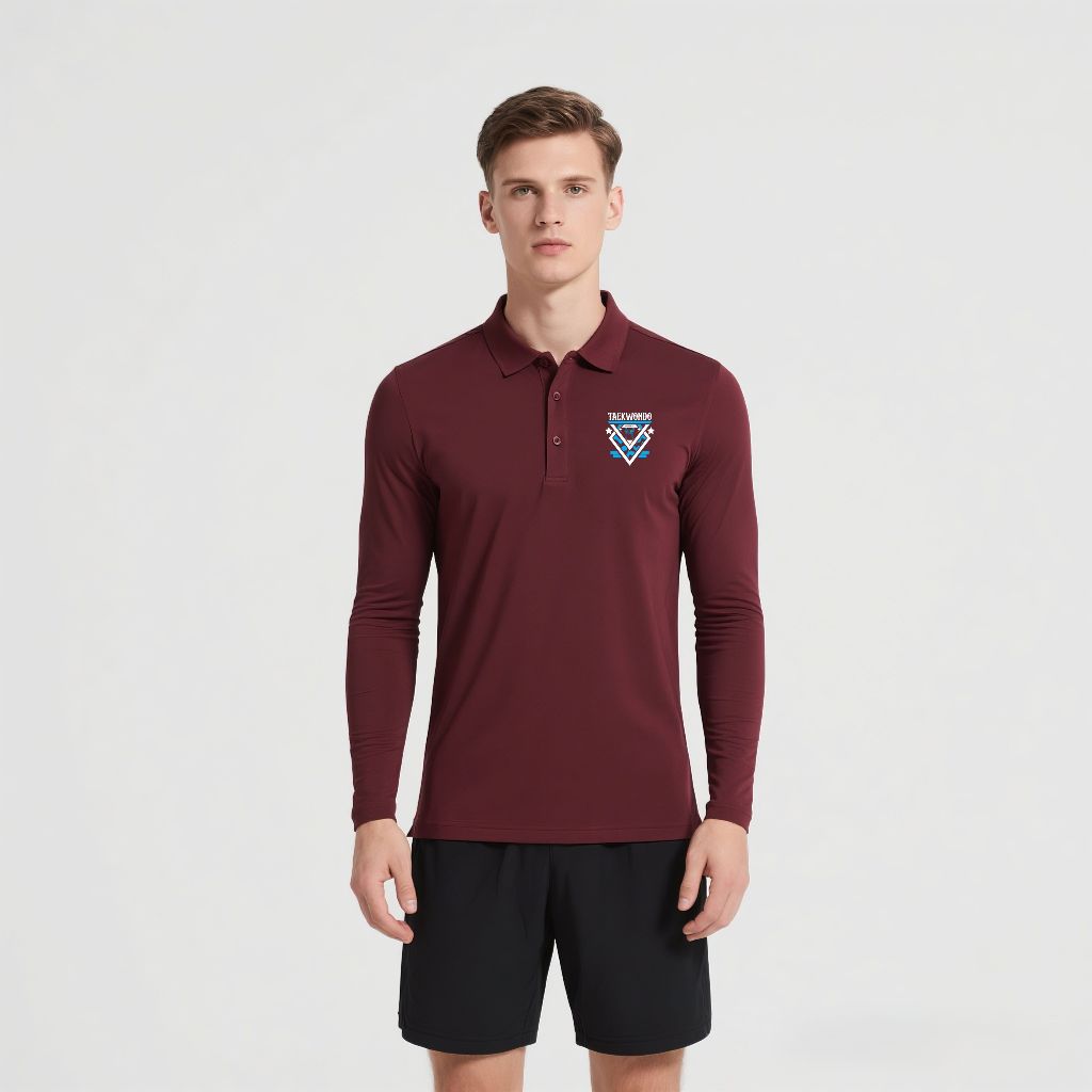 Madaha Polo shirt Dry Fit Kaos Kerah Lengan Panjang Jersey Olahraga Taekwondo Bushido Figther