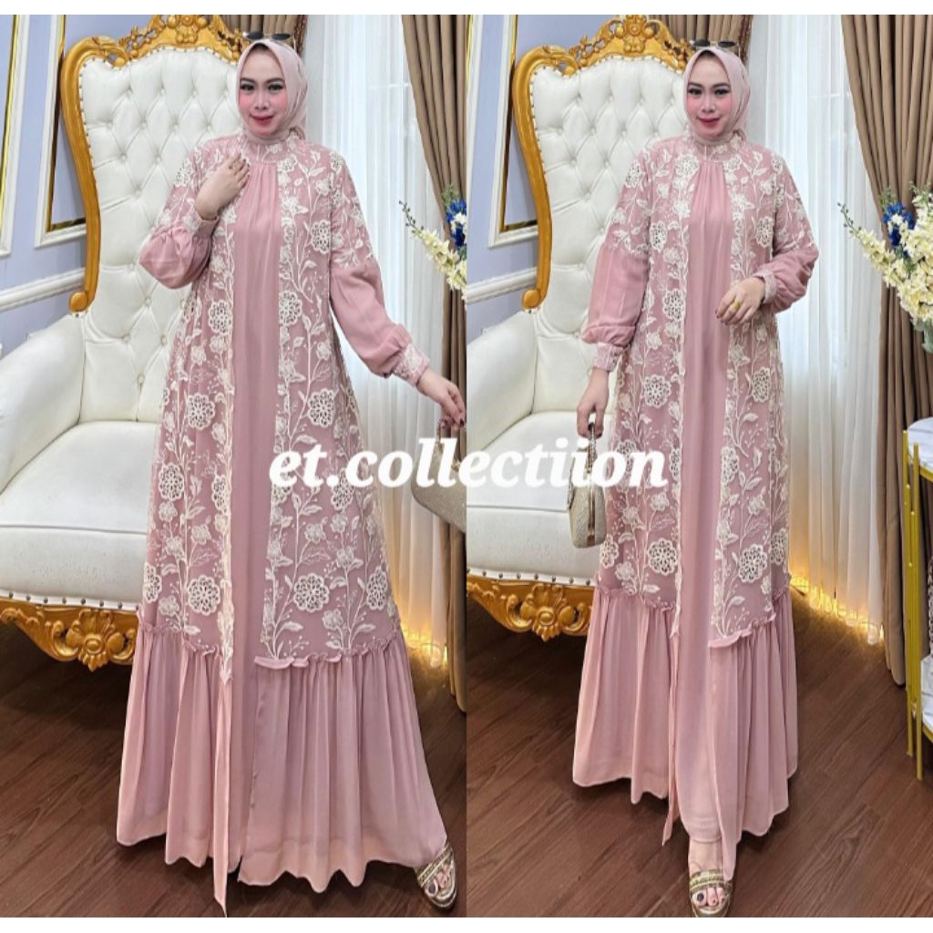 Gamis lengan balon kekinian