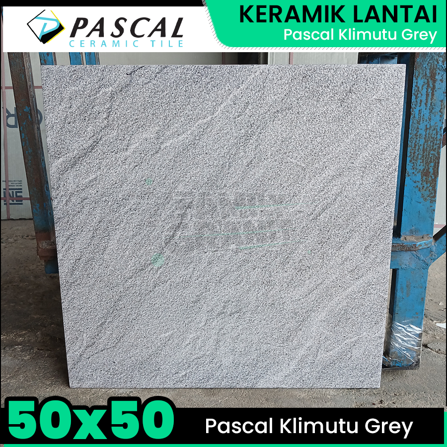 Keramik Kasar 50x50 Pascal Klimutu Grey Lantai Ubin Teras/Garasi/Carport Matte KW1