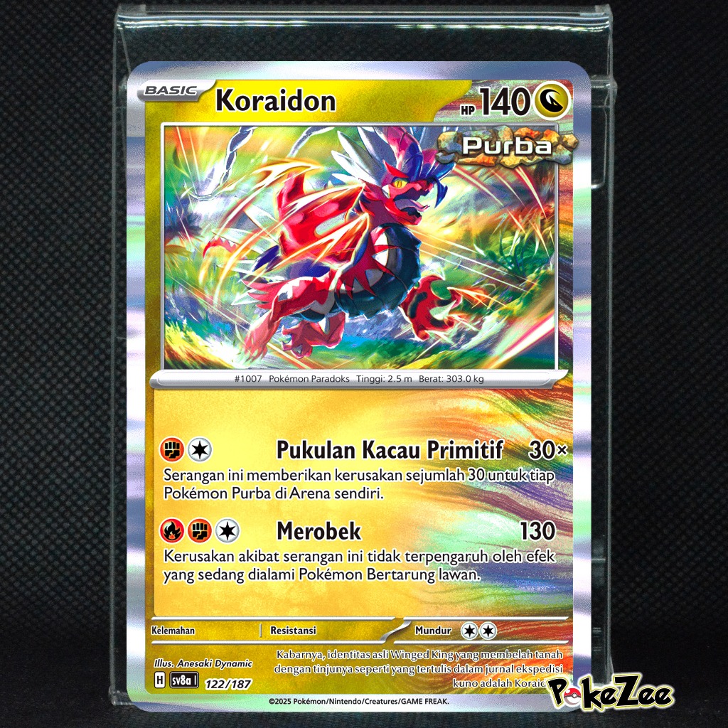 Koraidon sv8a 122/187 Kartu Holo Foil Pokemon Indonesia seri Festival Terastal ex TCG