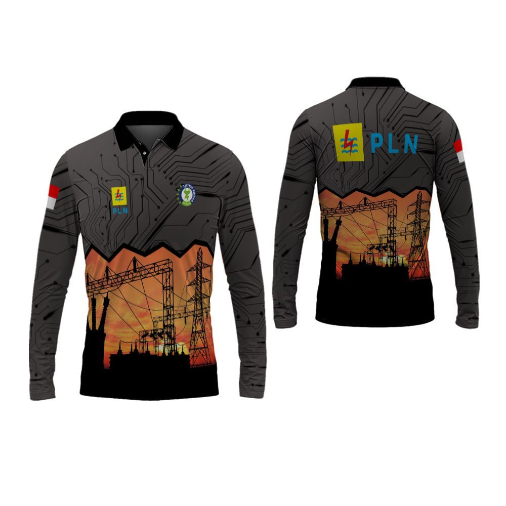 KAOS JERSEY PRIA PLN LISTRIK PINTAR INDONESIA PRINTING KEREN