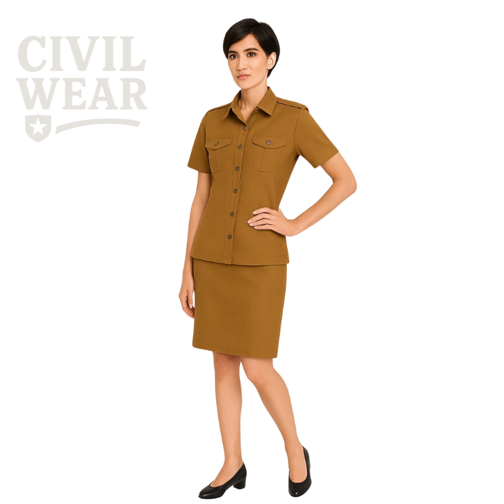 Setelan Seragam Rok Tangan Pendek Pns Pemda Wanita Seragam Dinas Pemda Wanita Civil Wear Tbk