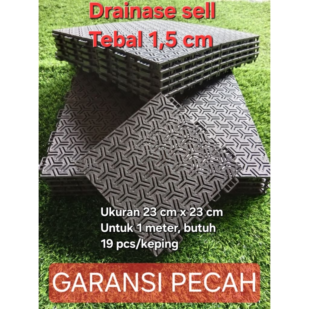 Drainase sell tebal 1,5 cm Kwalitas Great A PREMIUM // alas rumput sintetis // ukuran 23 cm x 23 cm