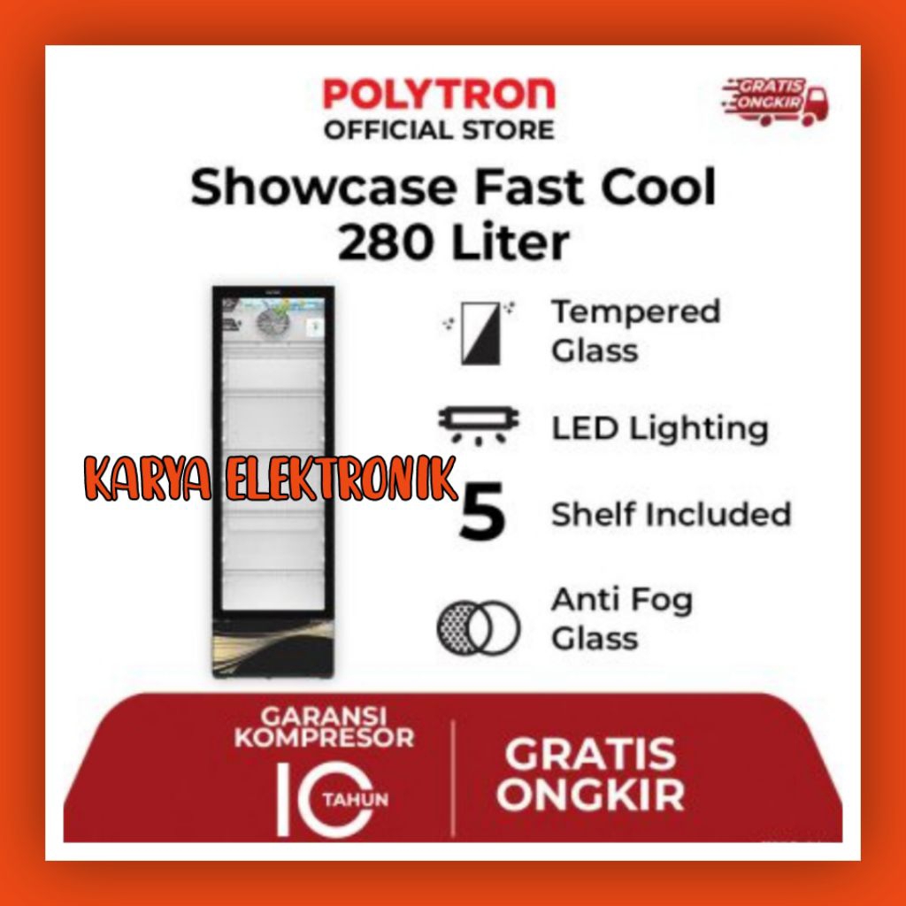 SHOWCASE POLYTRON 5 RAK SCN-287 GARANSI 5 TAHUN
