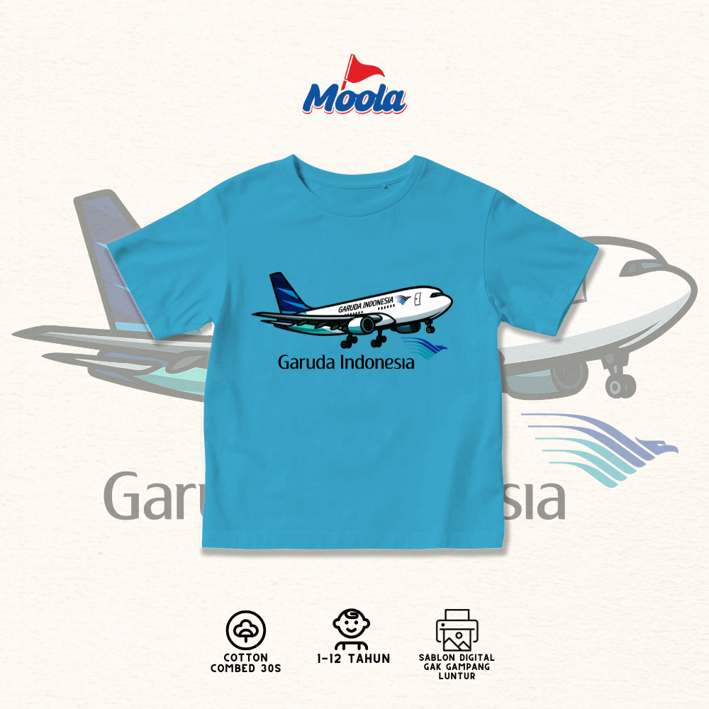 Kaos Anak Pesawat Maskapai GARUDA-INDONESIA | Cotton 30S
