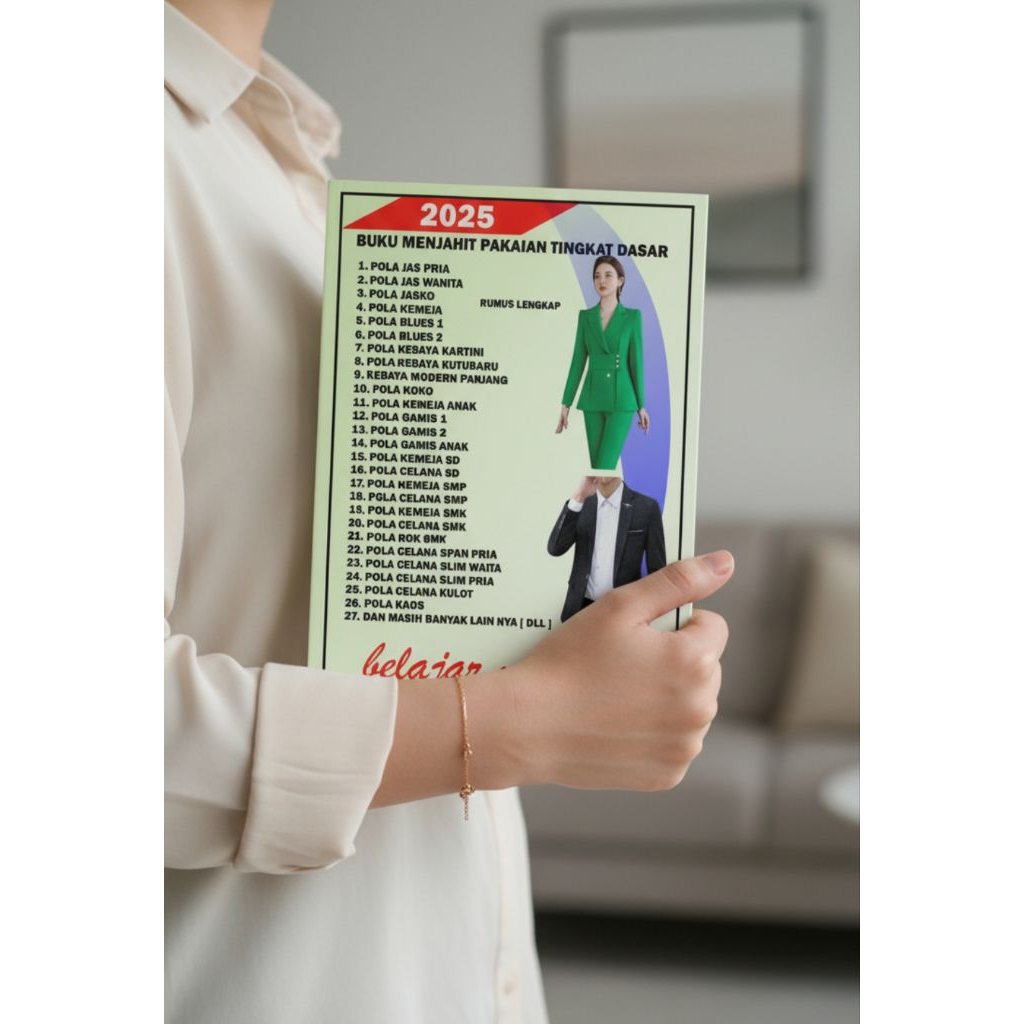 Buku pola jahit paket lengkap full modelan dasar