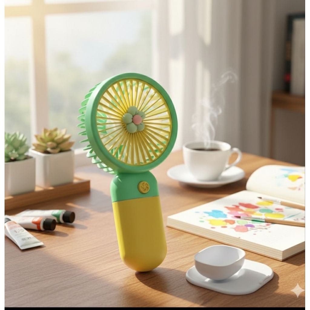 Kipas Angin Kecil 1 Speed 1x Tekan USB Charger Phone Holder/Kipas mini/Kipas
