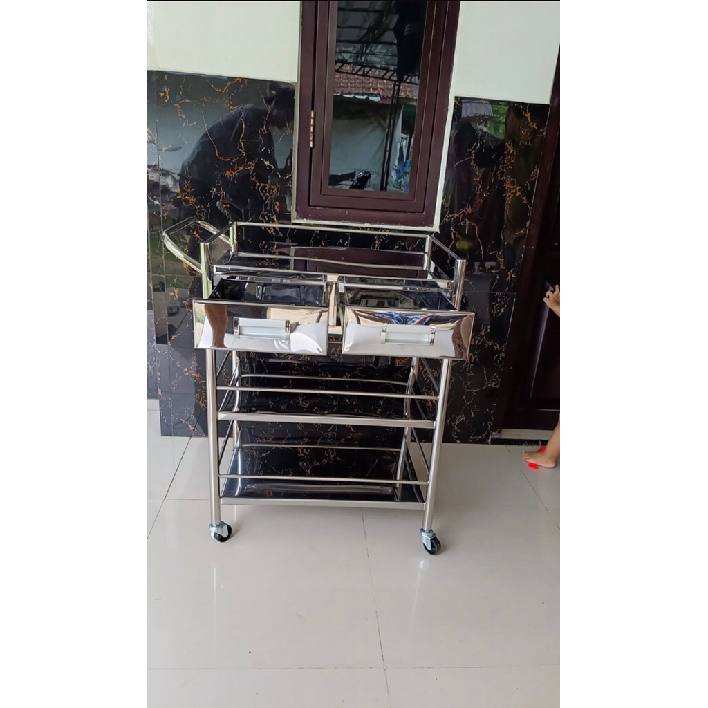 Trolley Instrument 3 Susun 2 Laci / Trolley Tindakan Instrument