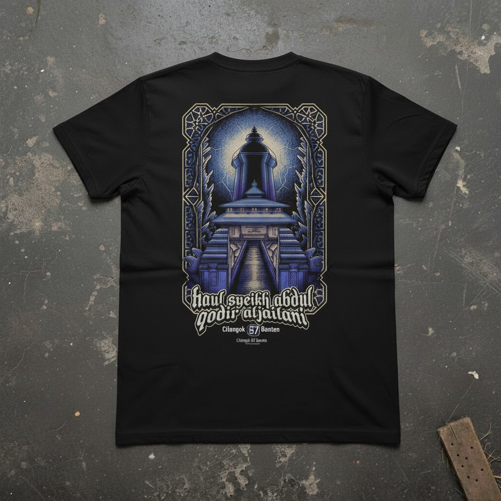Kaos Haul Syekh Abdul Qodir Al-Jailani Cilongok Banten T-Shirt Distro Edisi Ziarah Wali