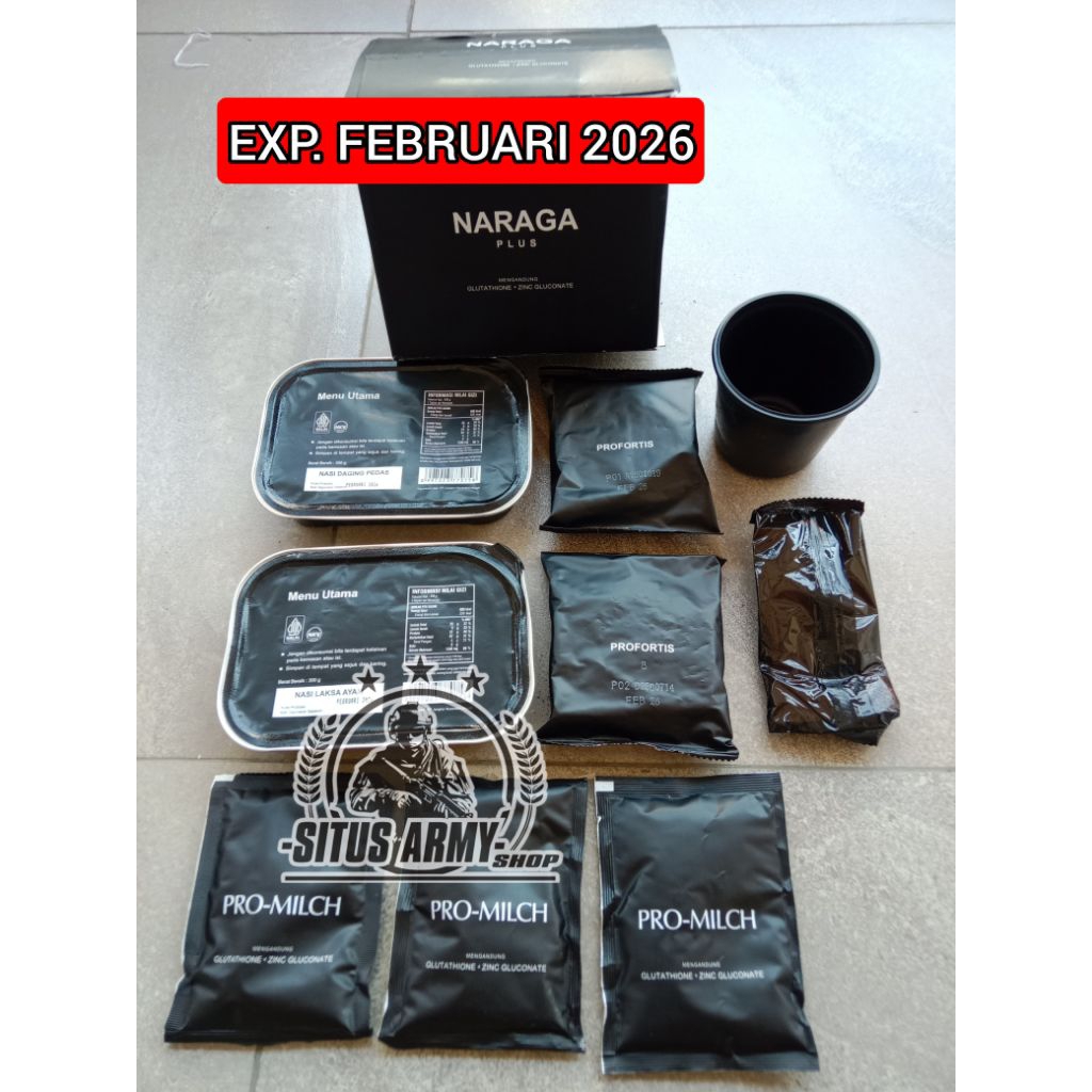 naraga plus ransum tni. ransum naraga tni EXP. FEBRUARI 2026