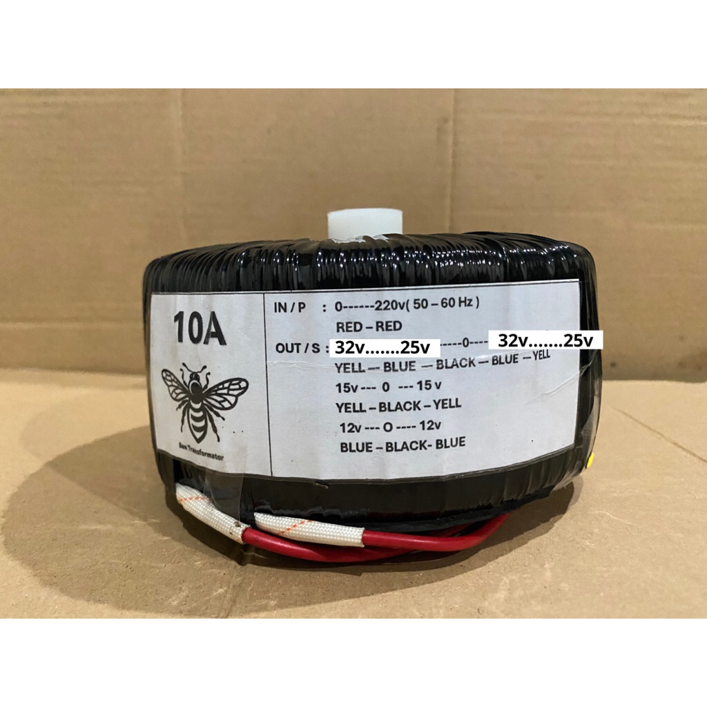 Trafo toroid donat 10amper murni ct 32v-25v free baut pemasangan
