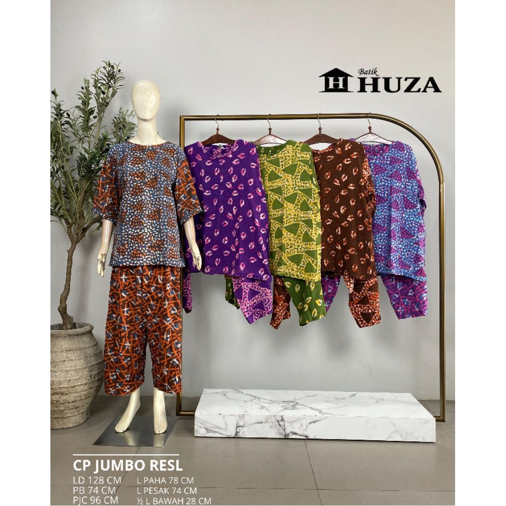{LD 128 CM} Daster Huza Batik Pekalongan ll CP Jumbo Resleting