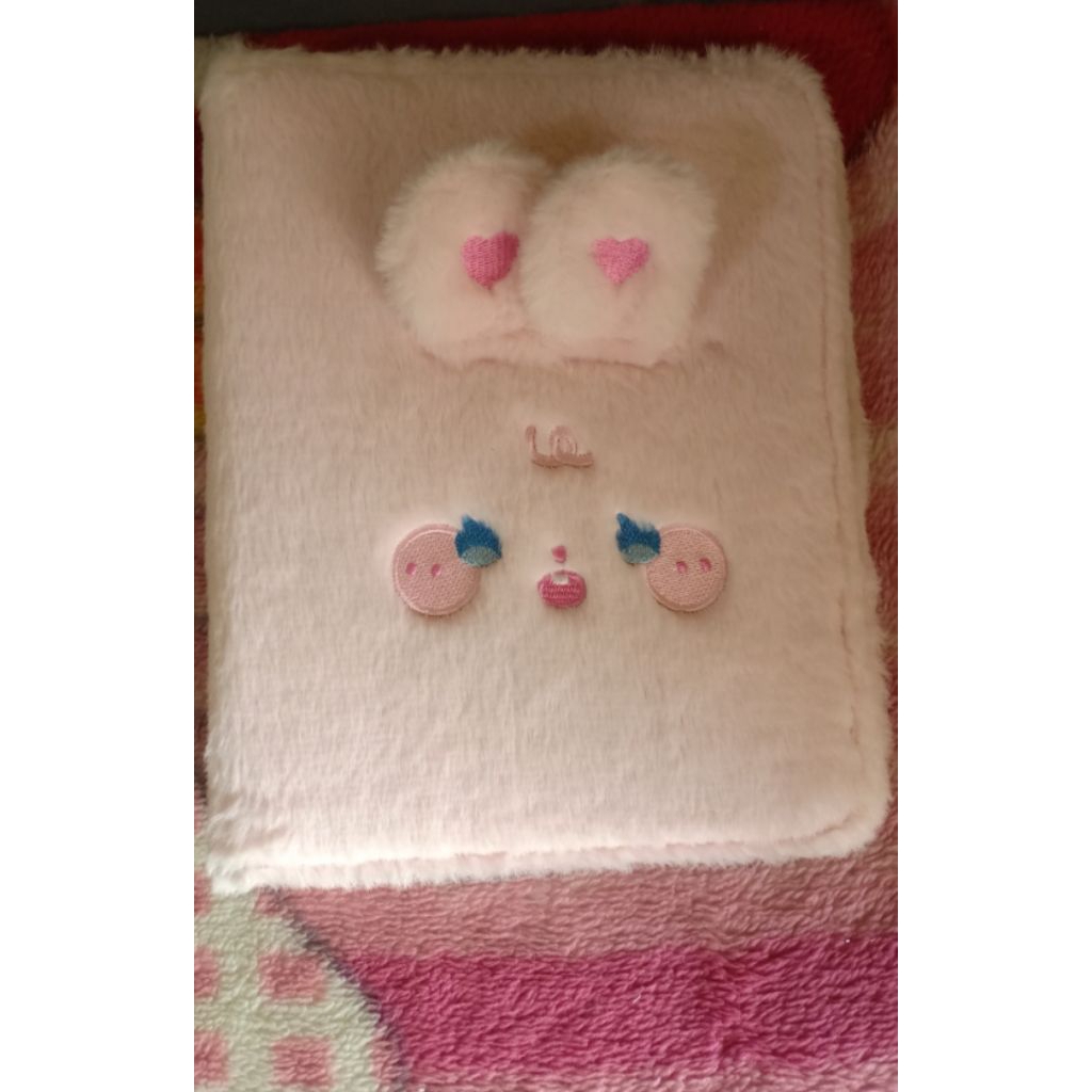 (preloved) binder fluffy pink + sleeve singba 5pcs