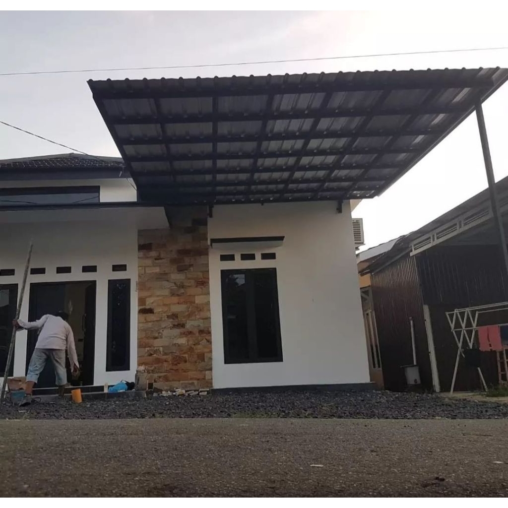 Atap Teras Rumah Kanopi Spandek holo galvanis terpasang permeter