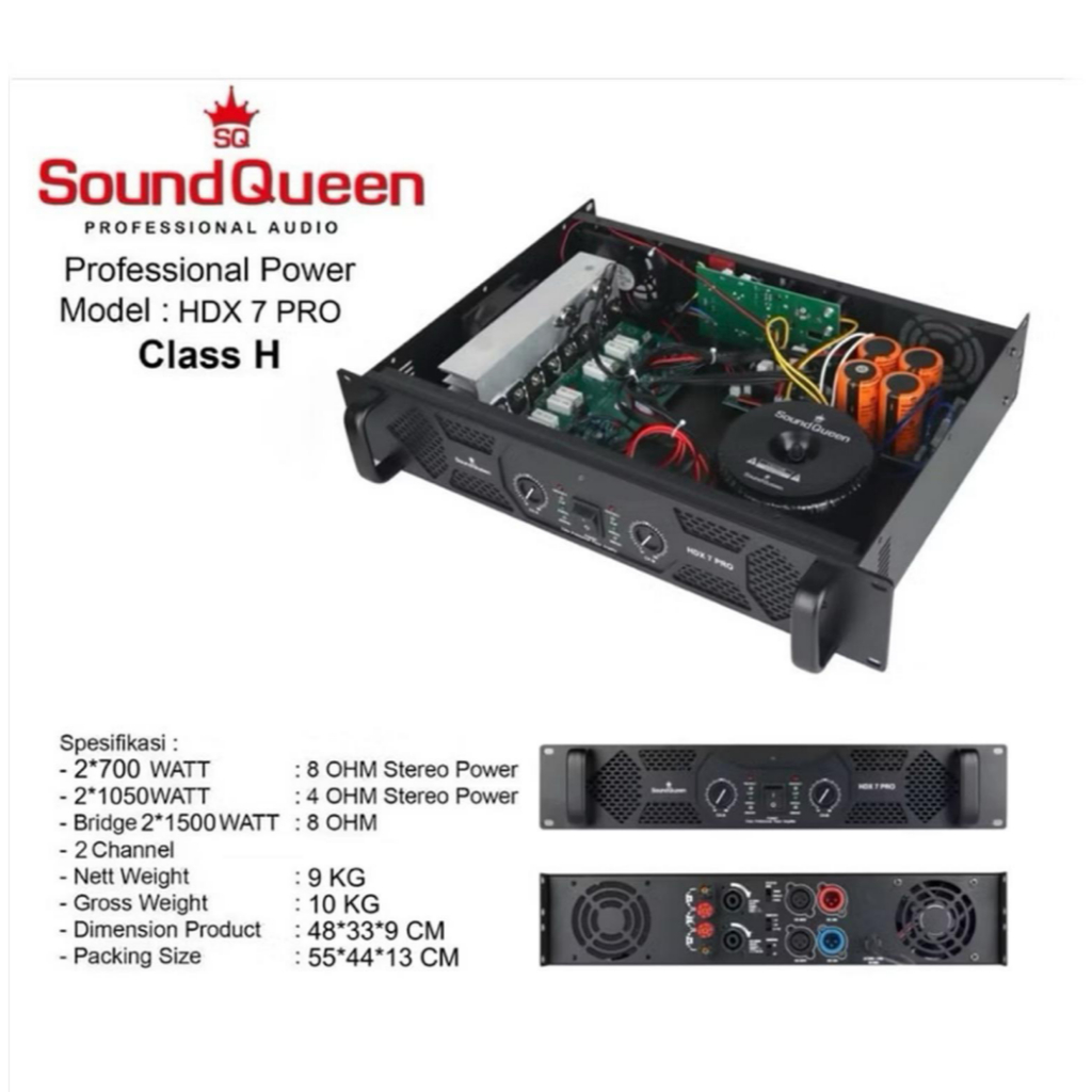 Power Soundqueen hdx 7 pro power amplifier 2x700 watt