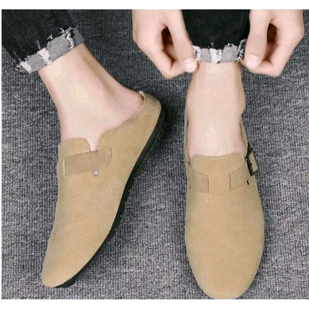 sepatu bustong pria sepatu slip on selop pria sepatu sandal keren kekinian