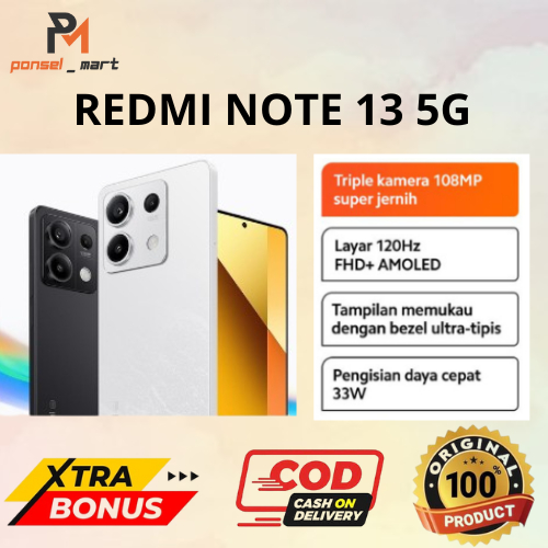 XIAOMI REDMI NOTE 13 5G 8/256GB -  MediaTek Dimensity 6080 - Corning Gorilla Glass 5