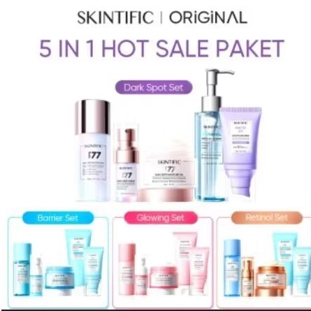 skintific 5in1 skincare set dark spot glowing brigthening