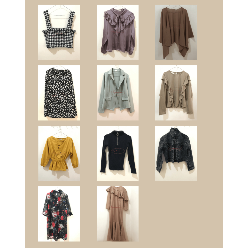 Preloved atasan baju blouse kemeja rok crop top blazer outer knit dress gamis jaket jeans style casu