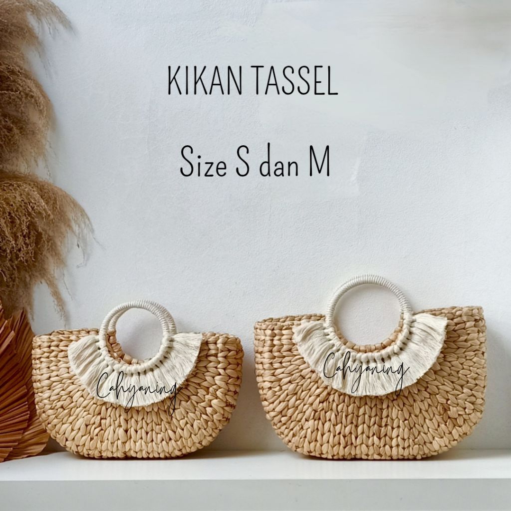 Tassel Kikan Tas Enceng/ Tas Anyaman / Tas Jogja / Tas Pantai/ Tas Piknik