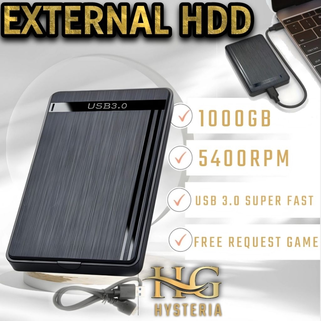 Hardisk Eksternal 1Tb | HDD Hardisk External 1Tb 5400RPM For PC Laptop PS4 PS3 Garansi
