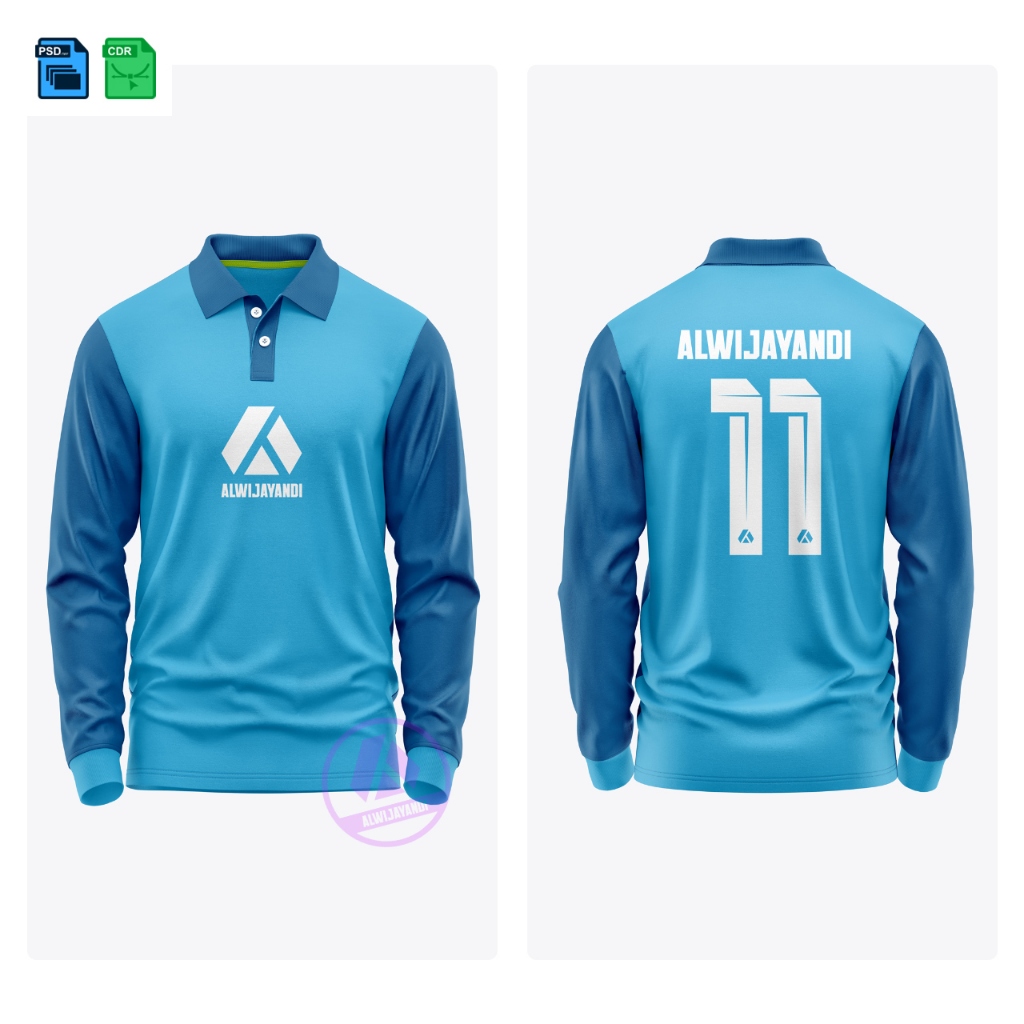 MOCKUP JERSEY POLO LGN PANJANG RIB TGN // PS CDR