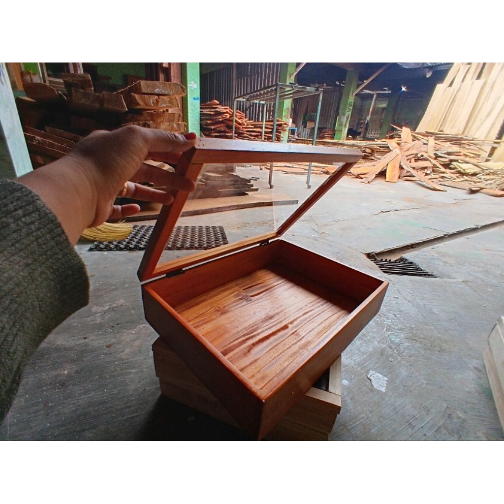 custom box akrilik mix kayu