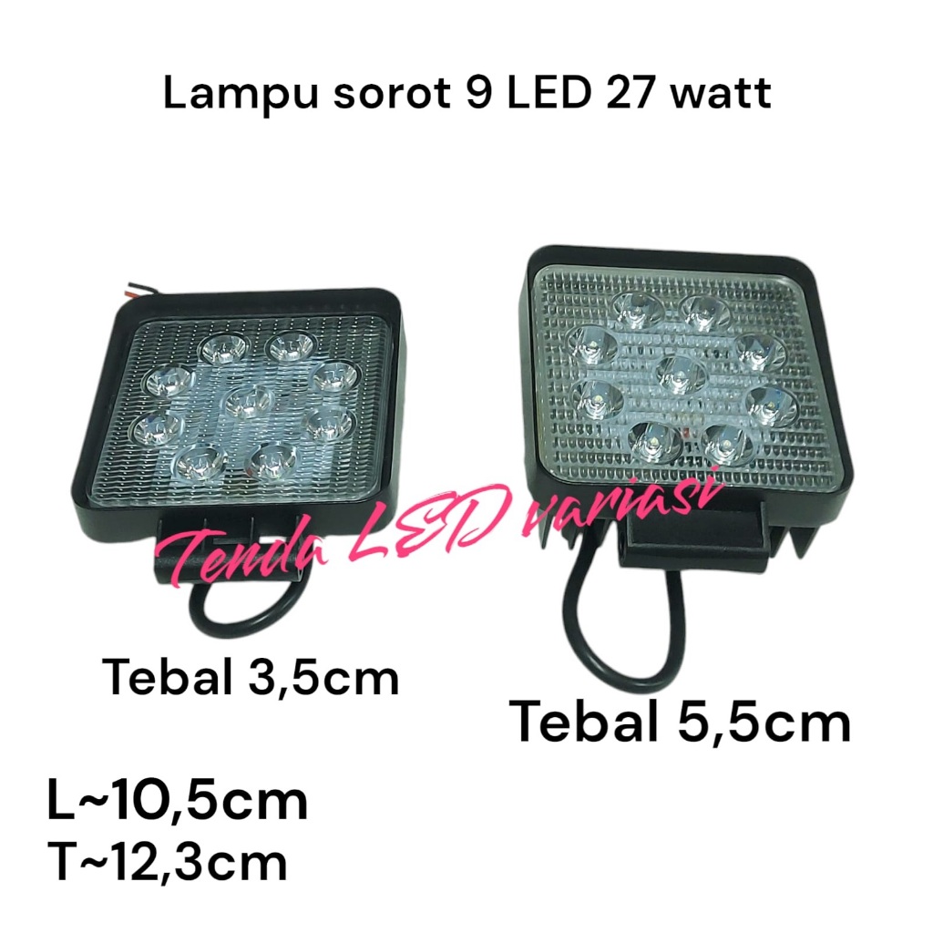 Lampu Tembak Lampu Sorot 9 Mata LED 27watt / Working Light LED 9 Mata 12-24volt