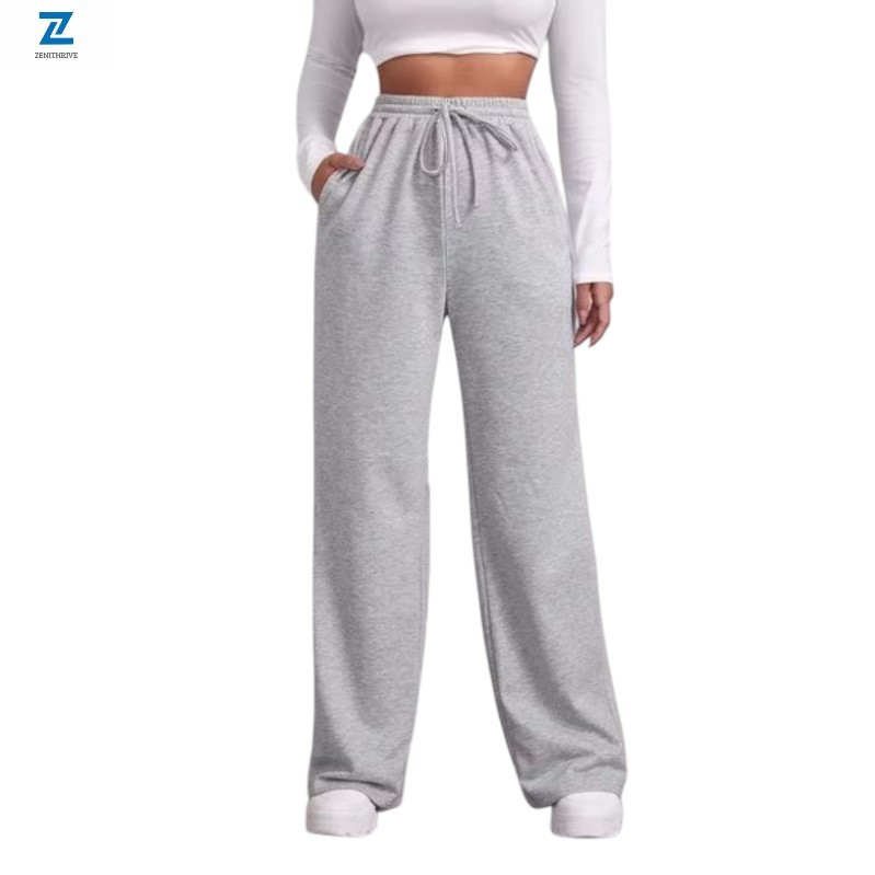 ZENITHRIVE Celana Joger Baggy Loose Sweatpants Fit Pria Wanita Bahan Katun Fleece