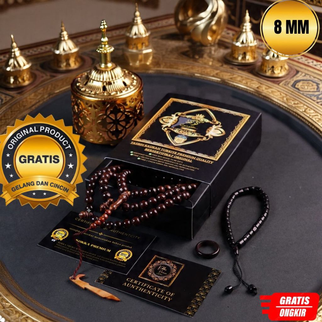 Tasbih Kokka 8 MM Asli Premium Tasbih Kokka Murah Tasbih Kokka Turki Tasbih Kokka Bersertifikat Tasb