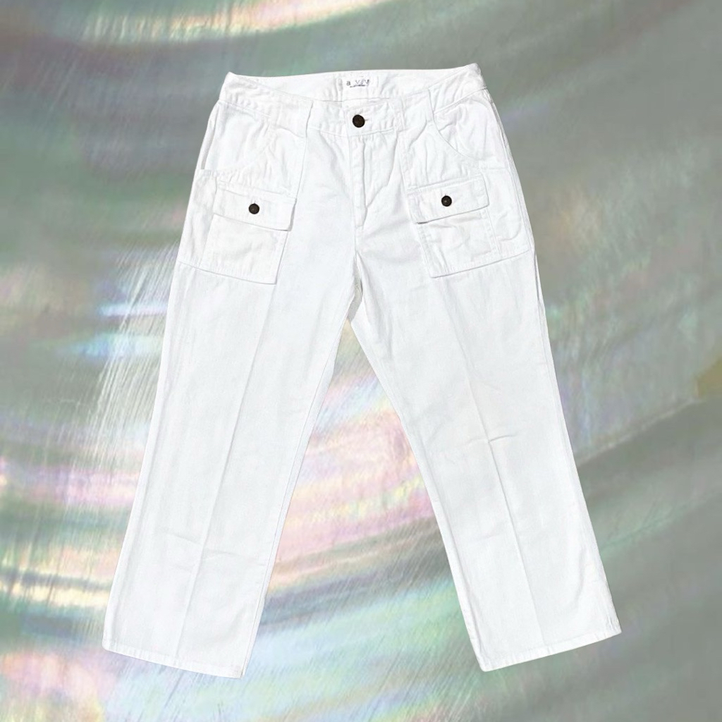 Michel Klein Paris Ankle Straight Jeans / Angkle Pants / White Jeans