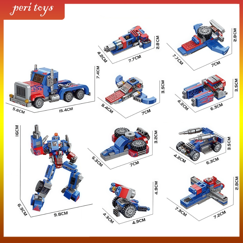 Kit blok bangunan Robot 8 in 2 baru mainan Kit/Mainan Bricks Lego Transformers 221E
