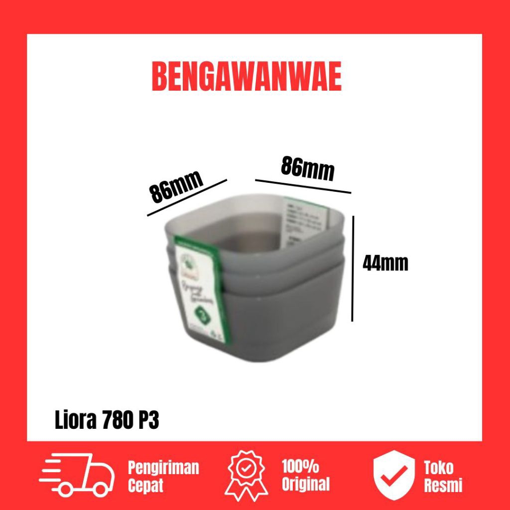 [1 Set Isi 3Pcs] Wadah Liora Organizer 780P3 Kapasitas 250ml Plastik Storage Box Organizer Kotak Wad