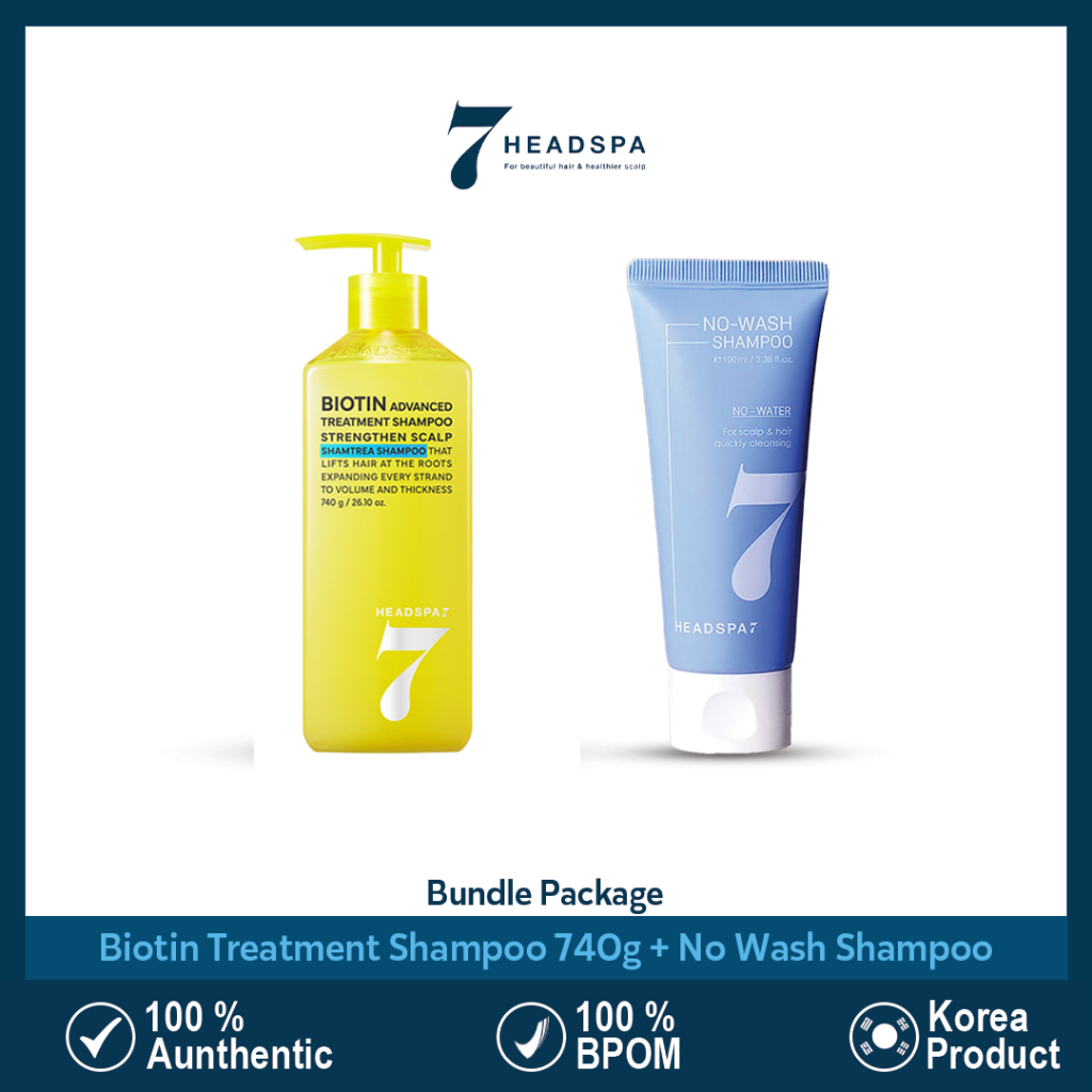 HEADSPA7 Bundle Package - Dry Shampoo Fresh Liquid Tyle 100ml + Biotin Shampoo 740ml