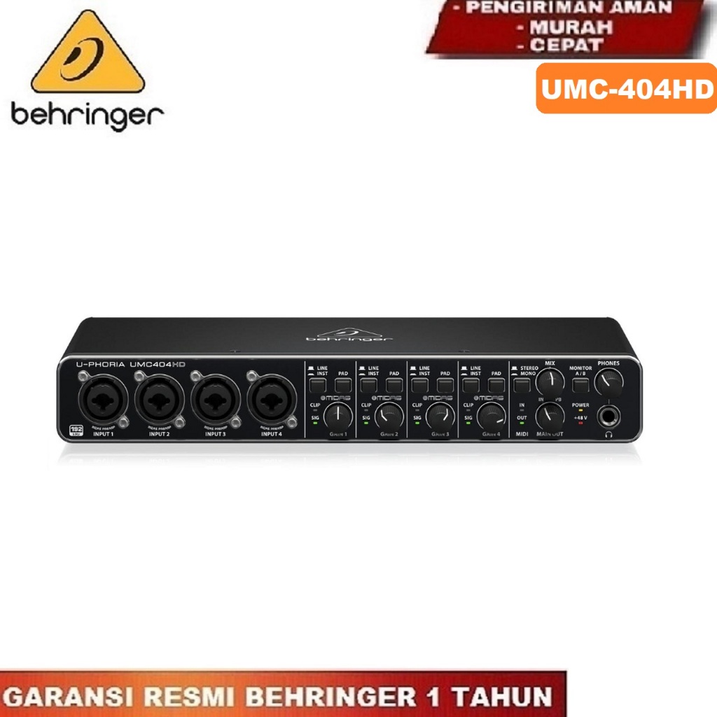 BEHRINGER UMC404HD Soundcard 4 Channel Input Output 24-Bit / 192 kHz