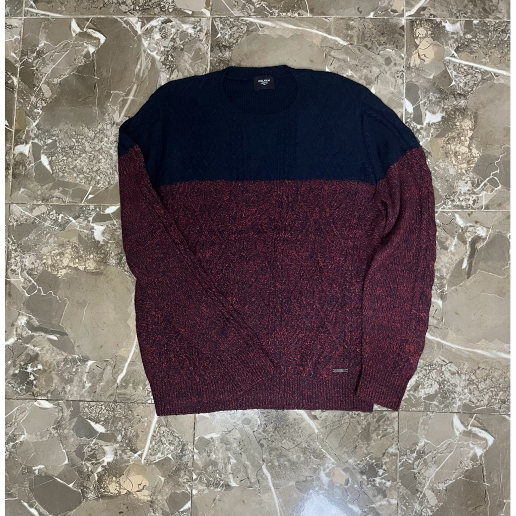 knitwear rajut polham two tone colour