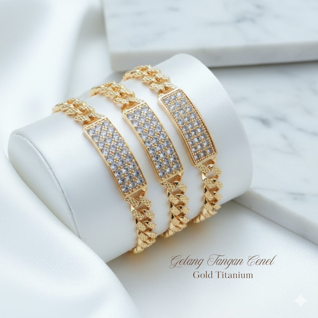 Gelang Tangan Chanel Gold Titanium Wanita – Anti Karat Lapis Emas Mewah Elegan