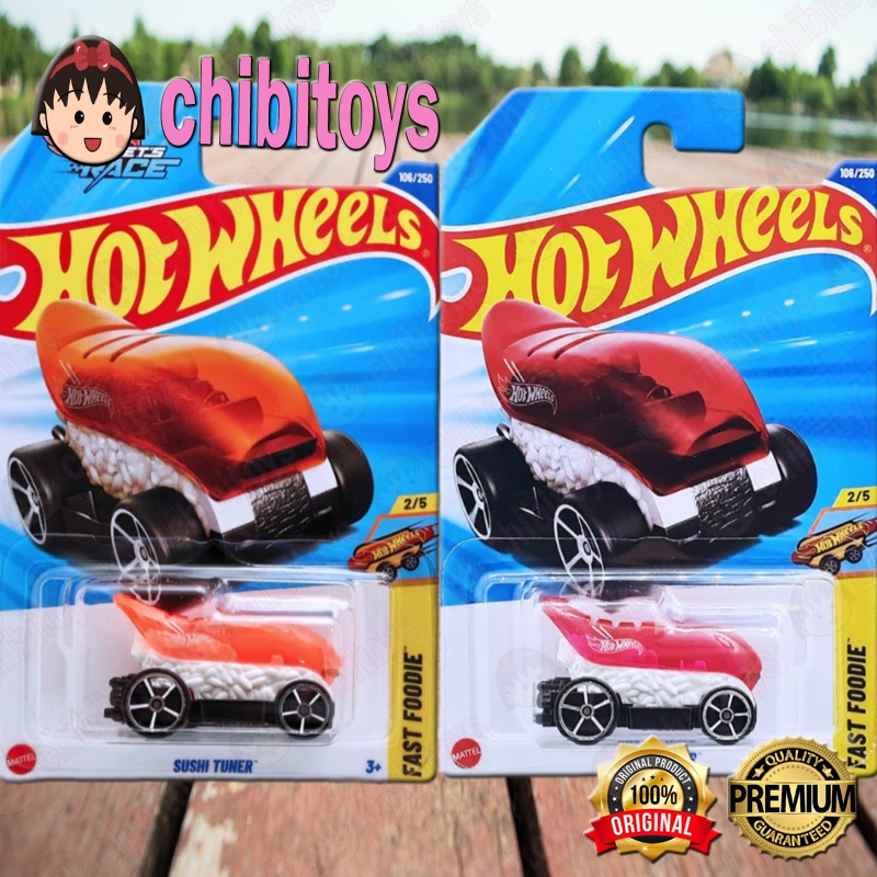 Hot Wheels Sushi Tuner Merah Orange Diecast Fast Foodie