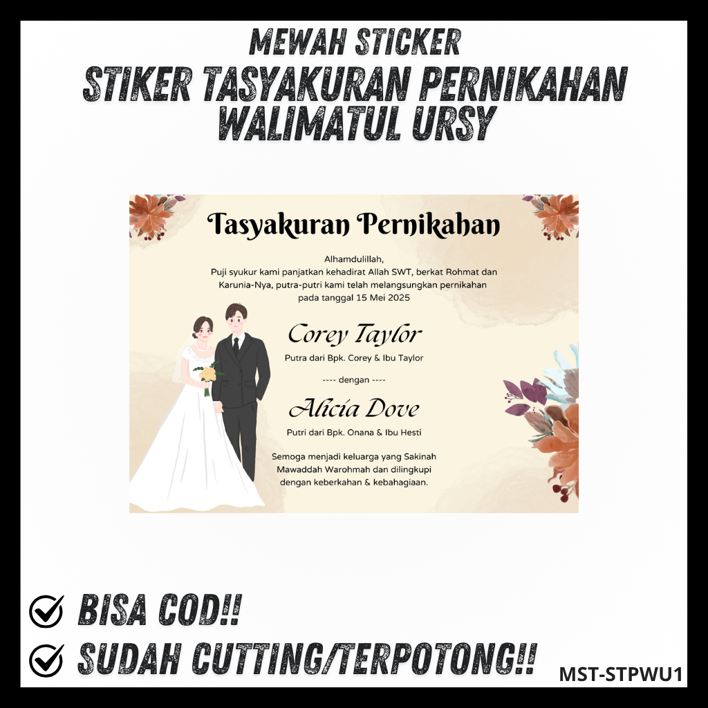 Cetak Kartu/Stiker Tasyakuran Pernikahan, Tasyakuran Menjelang Pernikahan