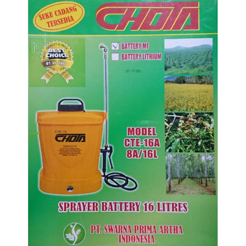 SPRAYER/TANGKI ELEKTRIK CHOTA 16L