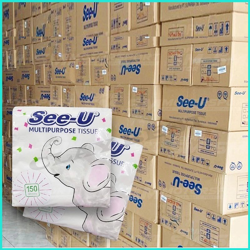 Tissue See U Multipurpose Tissu See U Pop Up 150s Tisu See U Pop Up Gajah 150 Sheet Serbaguna