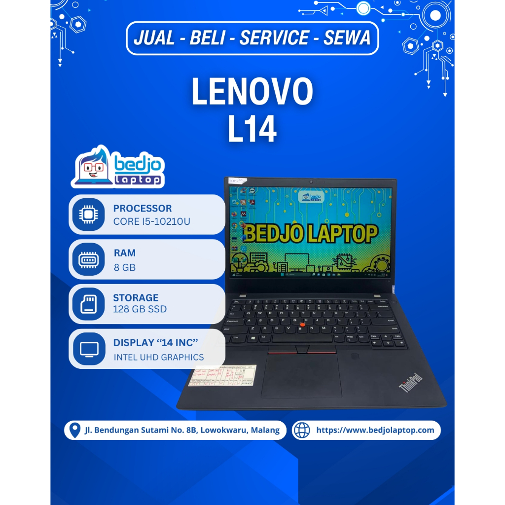 Laptop Lenovo L14 TERMANTAP Laptop Lenovo Second RAM 8 Ngebut, Laptop Lenovo Second  Murah Cocok Unt