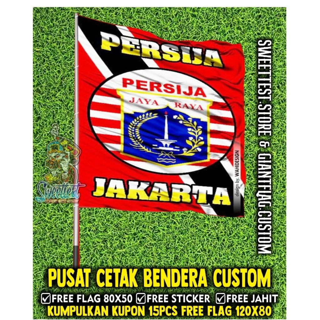 Produk Favorit + Free Bonus Flag Persija + Bonus Sticker Bendera Persija + Giant Flag Printing Persi