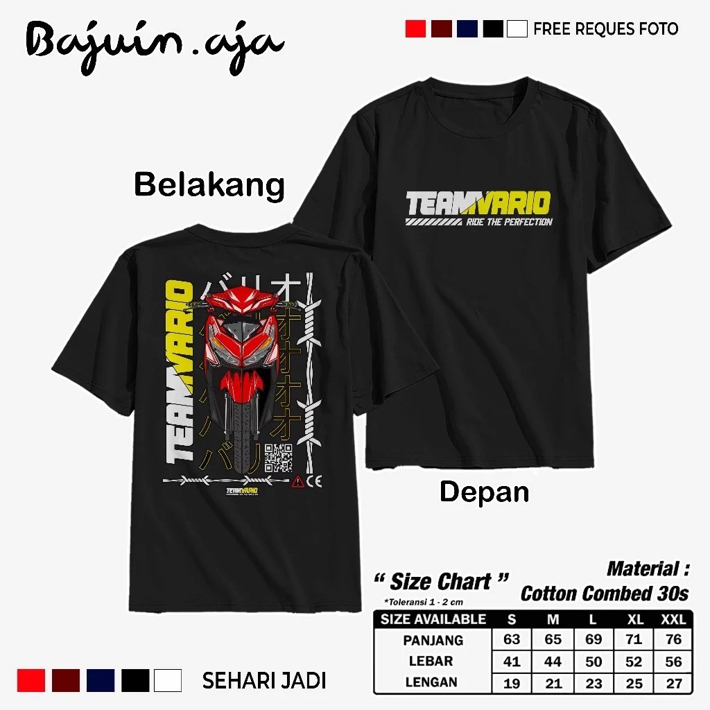 Kaos Team Vario Honda 125 150 Katun Premium