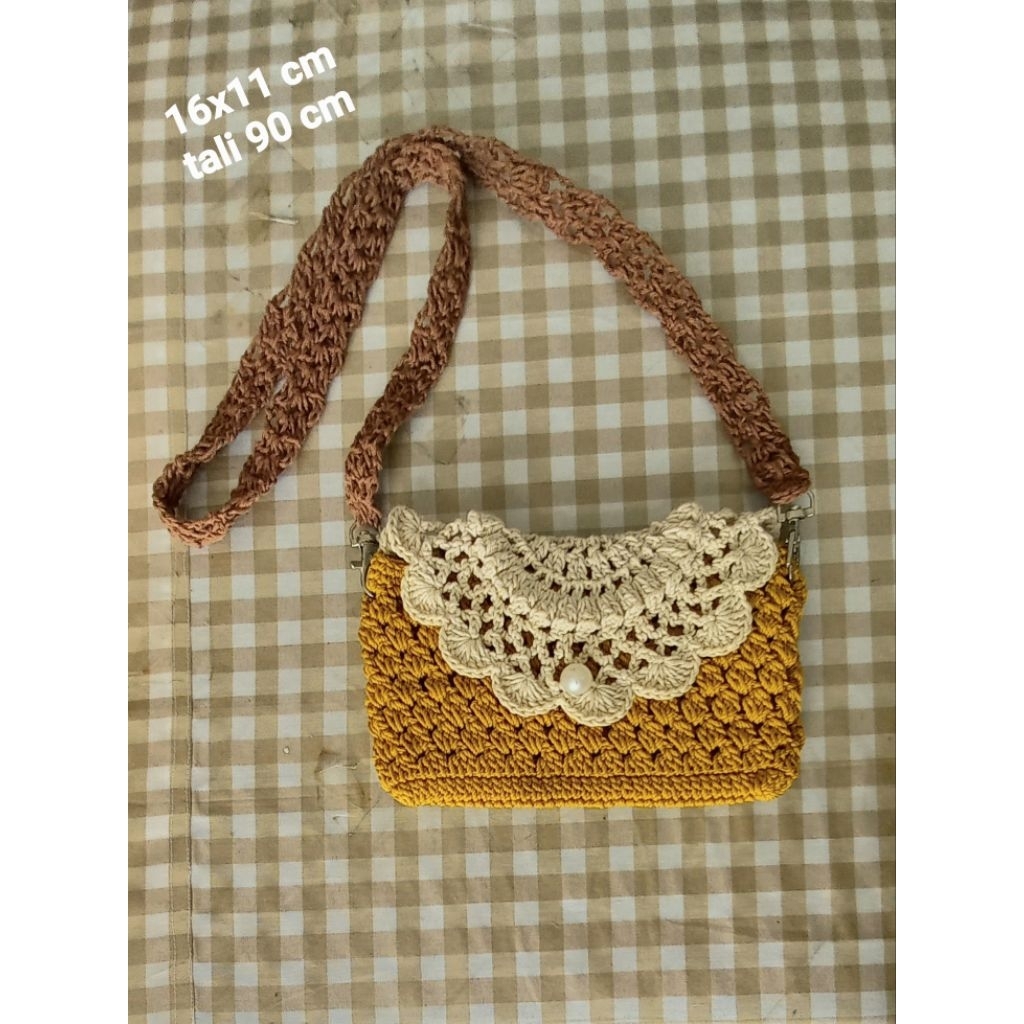 tas kecil  ttas candy tas anak bahu rajut lucu